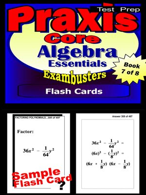 cover image of PRAXIS Core Test Prep Algebra Review—Exambusters Flash Cards—Workbook 7 of 8